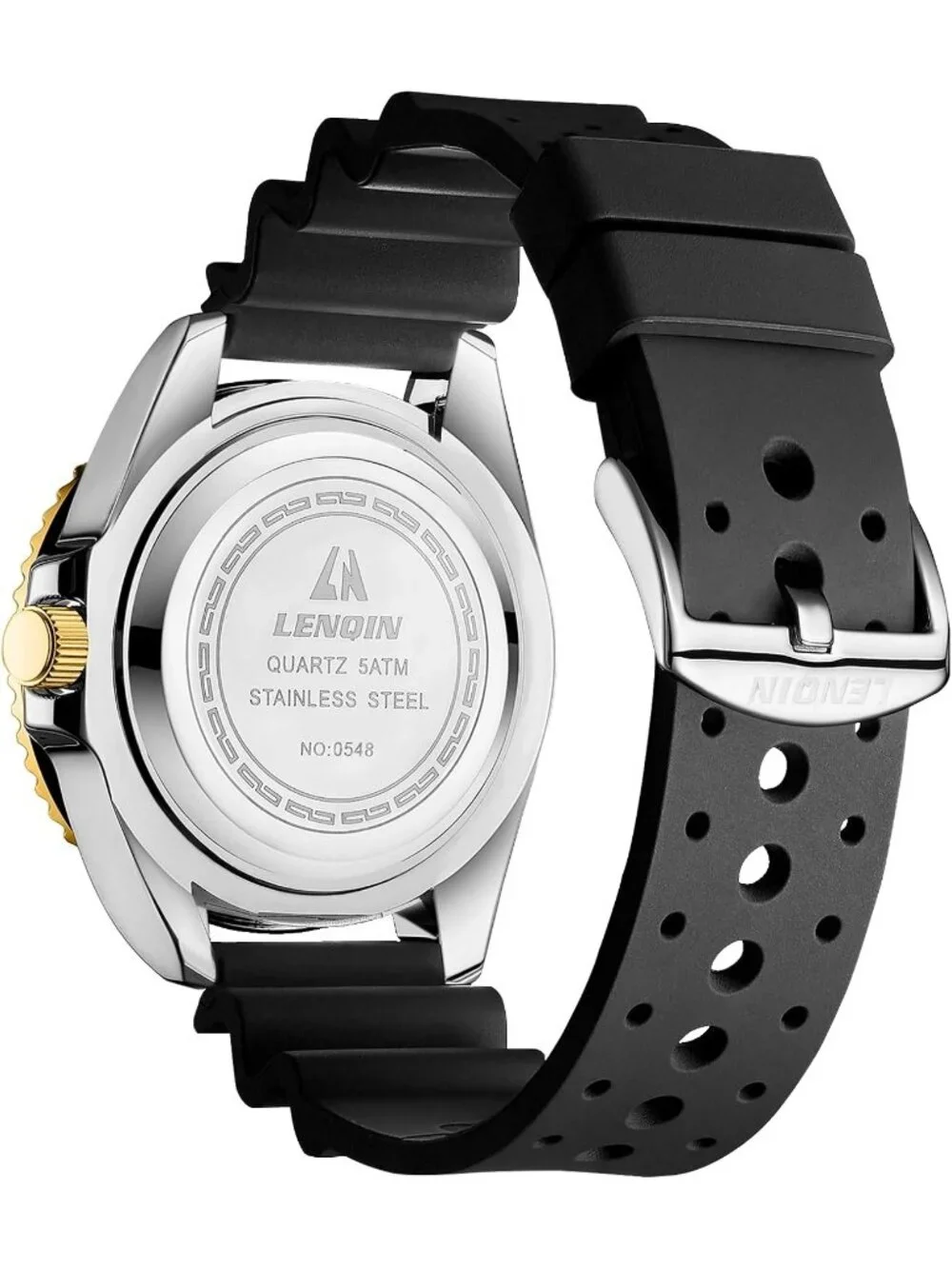Men's Black Blue Stainless Steel Analog Quartz Waterproof Luminous Round Watch